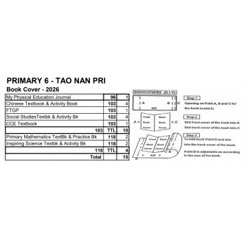 Textbook Plastic Covers Primary 6